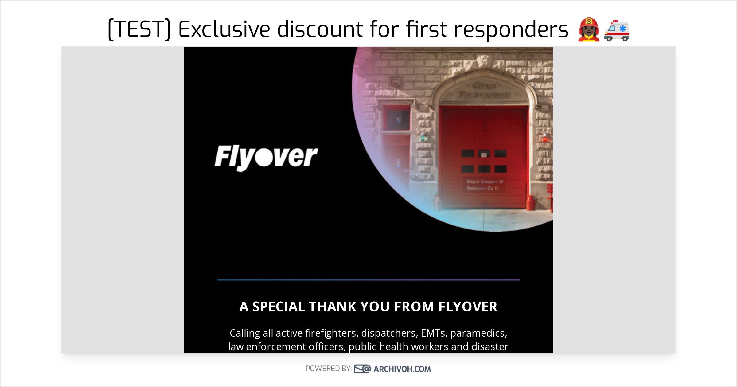[TEST] Exclusive discount for first responders 👩🏿‍🚒🚑