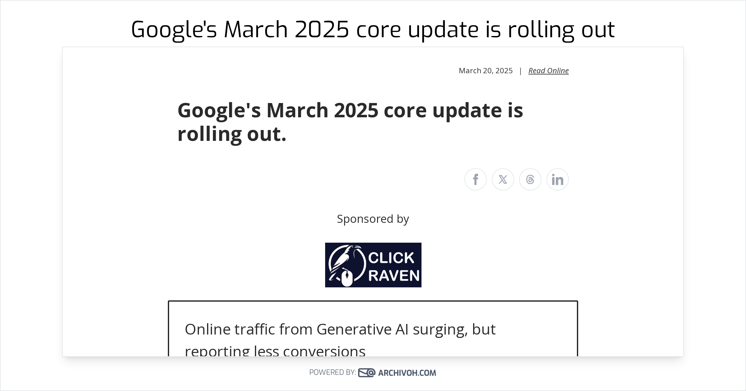 Google's March 2025 core update is rolling out