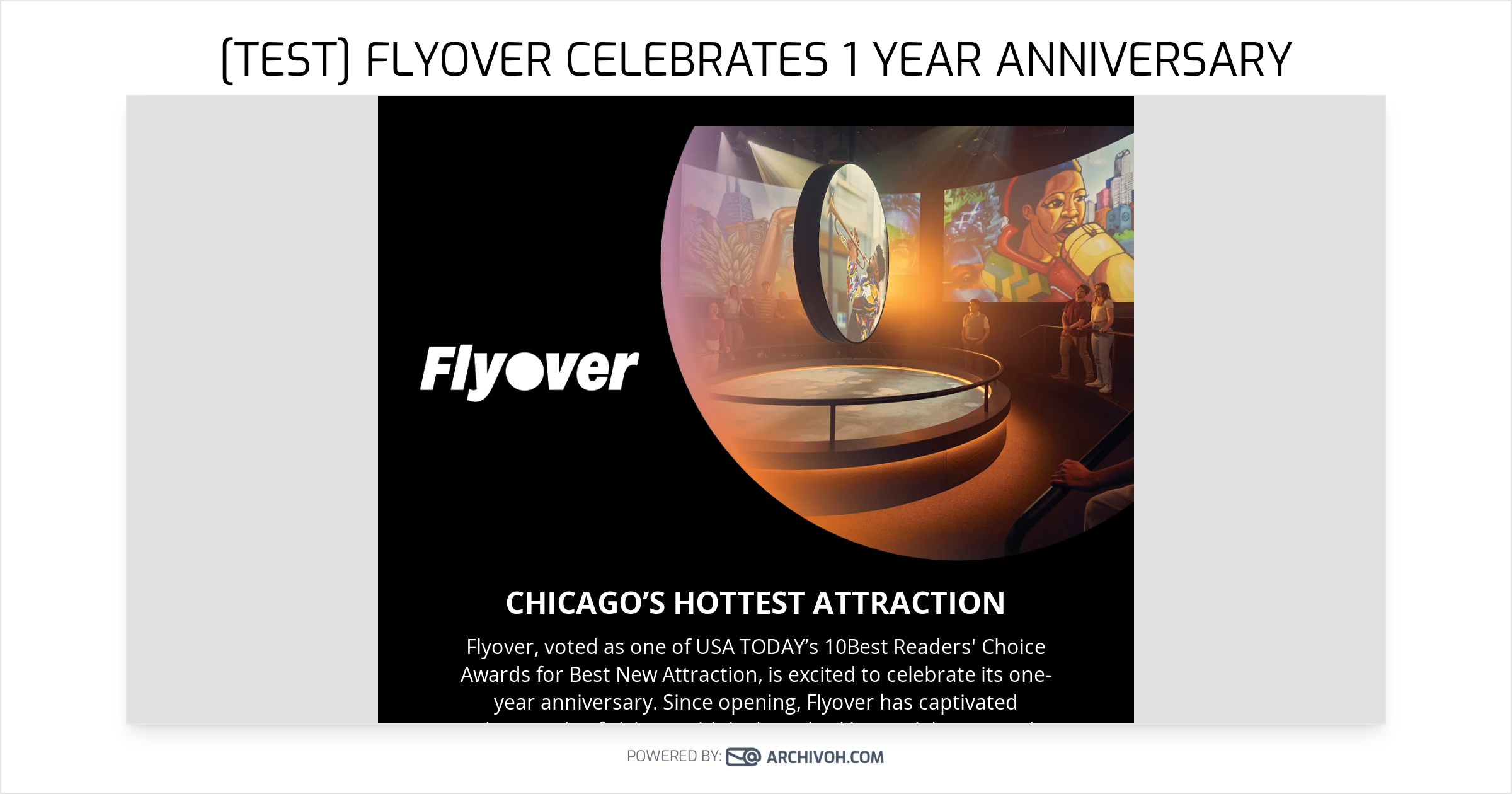[TEST] FLYOVER CELEBRATES 1 YEAR ANNIVERSARY