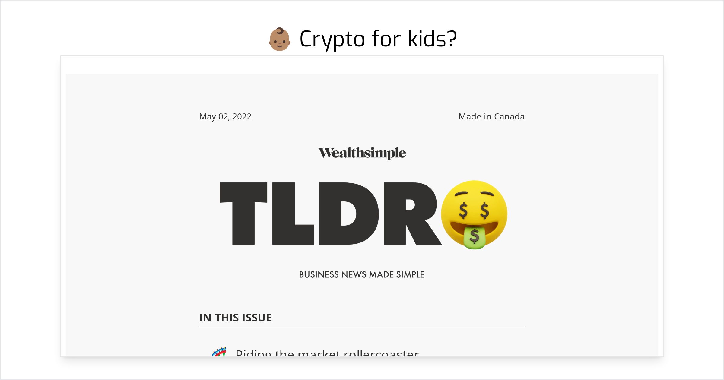 👶🏽 Crypto for kids?